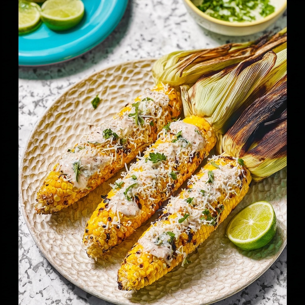 Mexican Grilled Corn on the Cob with Lime, Cilantro, and Parmesan Recipe - Recipe Image