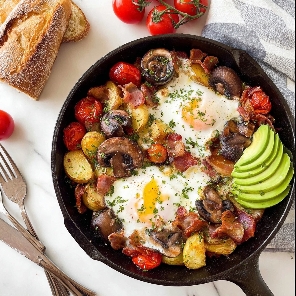 Chorizo Breakfast Hash with Crispy Smashed Potatoes and Eggs Recipe - Recipe Image
