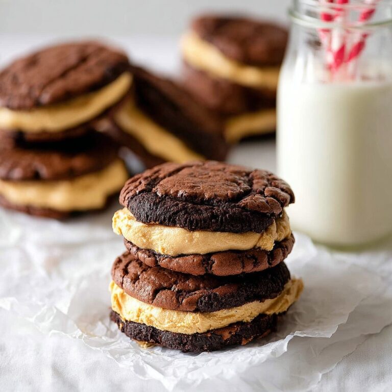 Brownie Cookie Sandwich with Peanut Butter Frosting Recipe