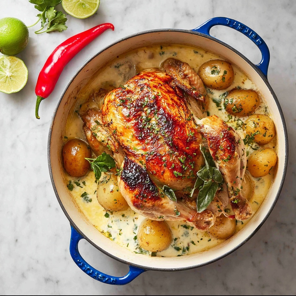 Pot Roasted Coconut Chicken with Lemongrass, Lime, and Potatoes Recipe - Recipe Image