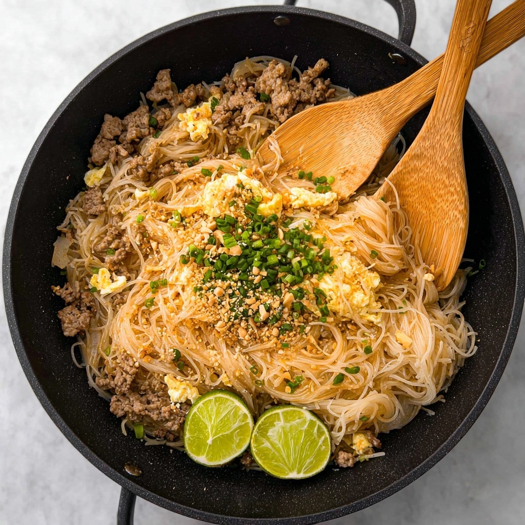 Easy Homemade Pad Thai with Chicken, Tofu, and Peanuts Recipe - Recipe Image