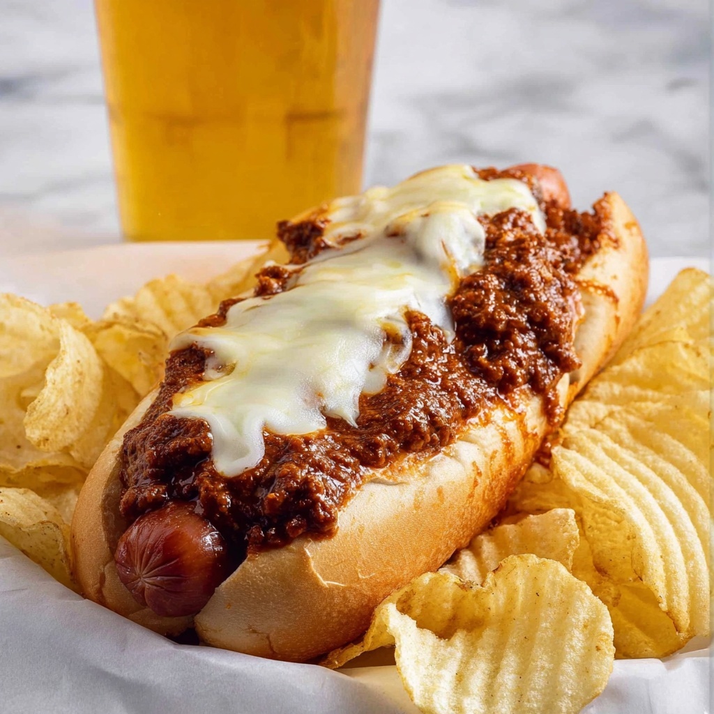 Smoked Paprika Chili Dogs with Ground Beef and Melted Cheese Recipe - Recipe Image