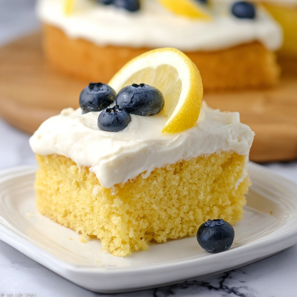 Lemon Sheet Cake with Cream Cheese Frosting Recipe - Recipe Image