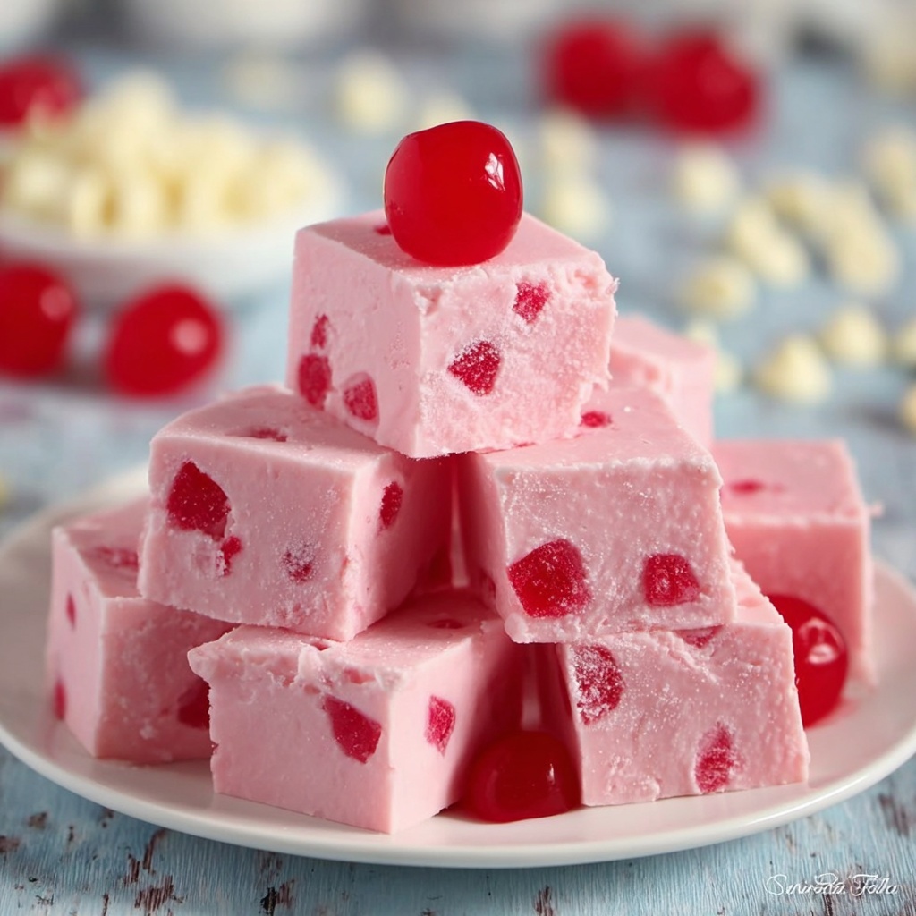 White Chocolate Cherry Fudge Recipe - Recipe Image