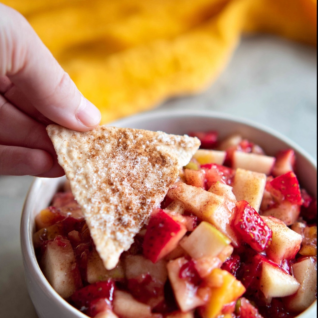 Fruit Salsa with Cinnamon Tortilla Chips Recipe - Recipe Image