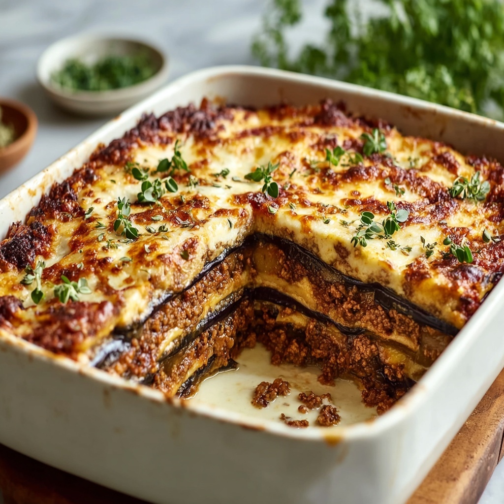 Classic Greek Eggplant Moussaka Recipe - Recipe Image