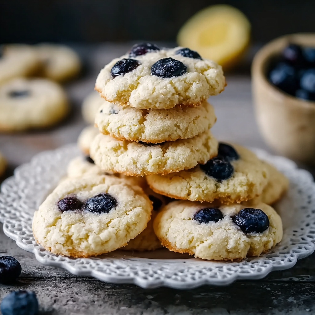 Melty Lemon Blueberry Cookies Recipe - Recipe Image