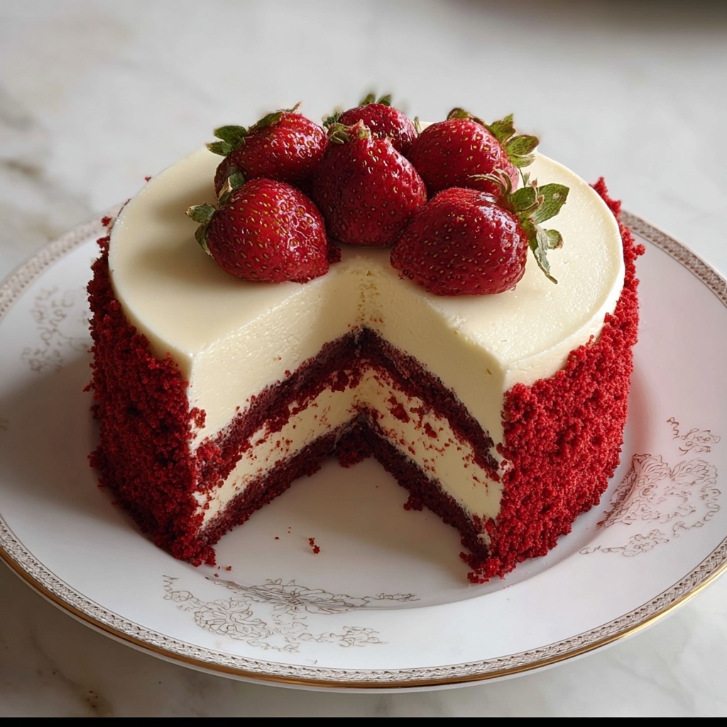 Red Velvet Strawberry Cheesecake Recipe - Recipe Image