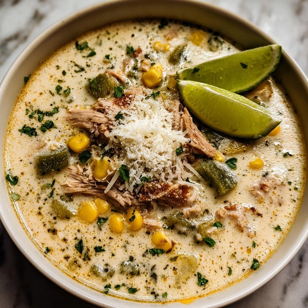 Creamy Chicken Poblano Soup Recipe - Recipe Image