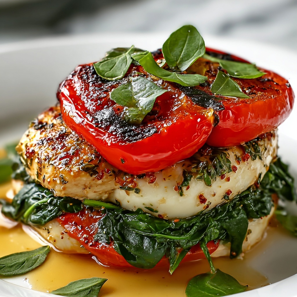 Roasted Red Pepper, Spinach, and Mozzarella Stuffed Chicken Recipe - Recipe Image