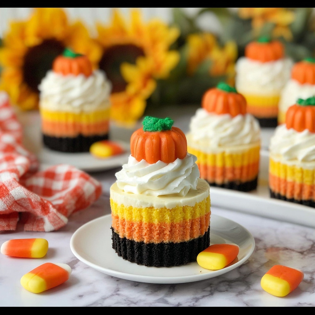 Mini Candy Corn Cheesecake Recipe - Recipe Image
