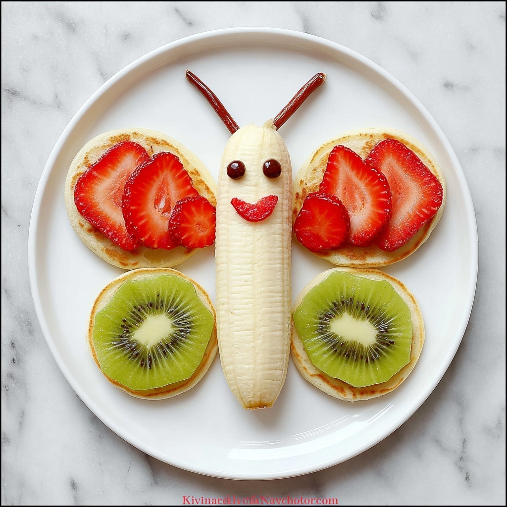 Butterfly Pancakes with Fresh Fruit Toppings Recipe - Recipe Image
