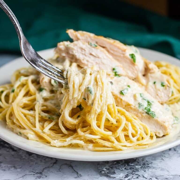 Angel Chicken over Angel Hair Pasta in Creamy Dressing Sauce Recipe