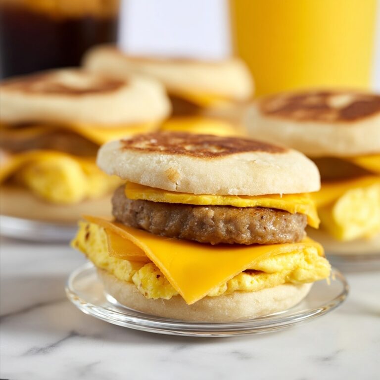 Homemade McGriddle Sandwiches with Syrup-Injected Pancakes and Sausage Patty Filling Recipe