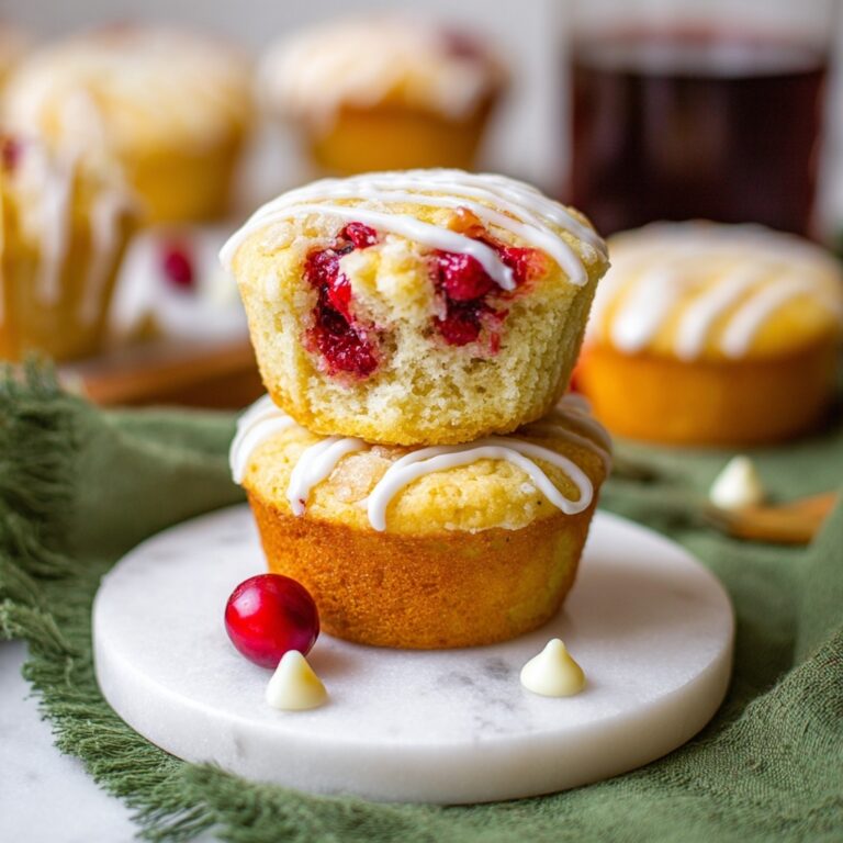 Cranberry Muffins with White Chocolate Glaze Recipe