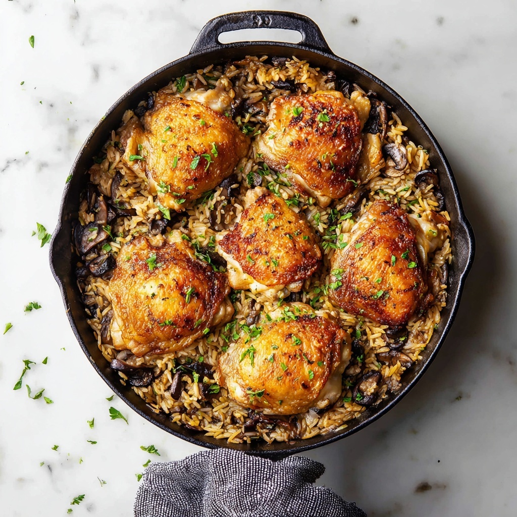 Mushroom Orzo and Chicken Skillet Recipe - Recipe Image