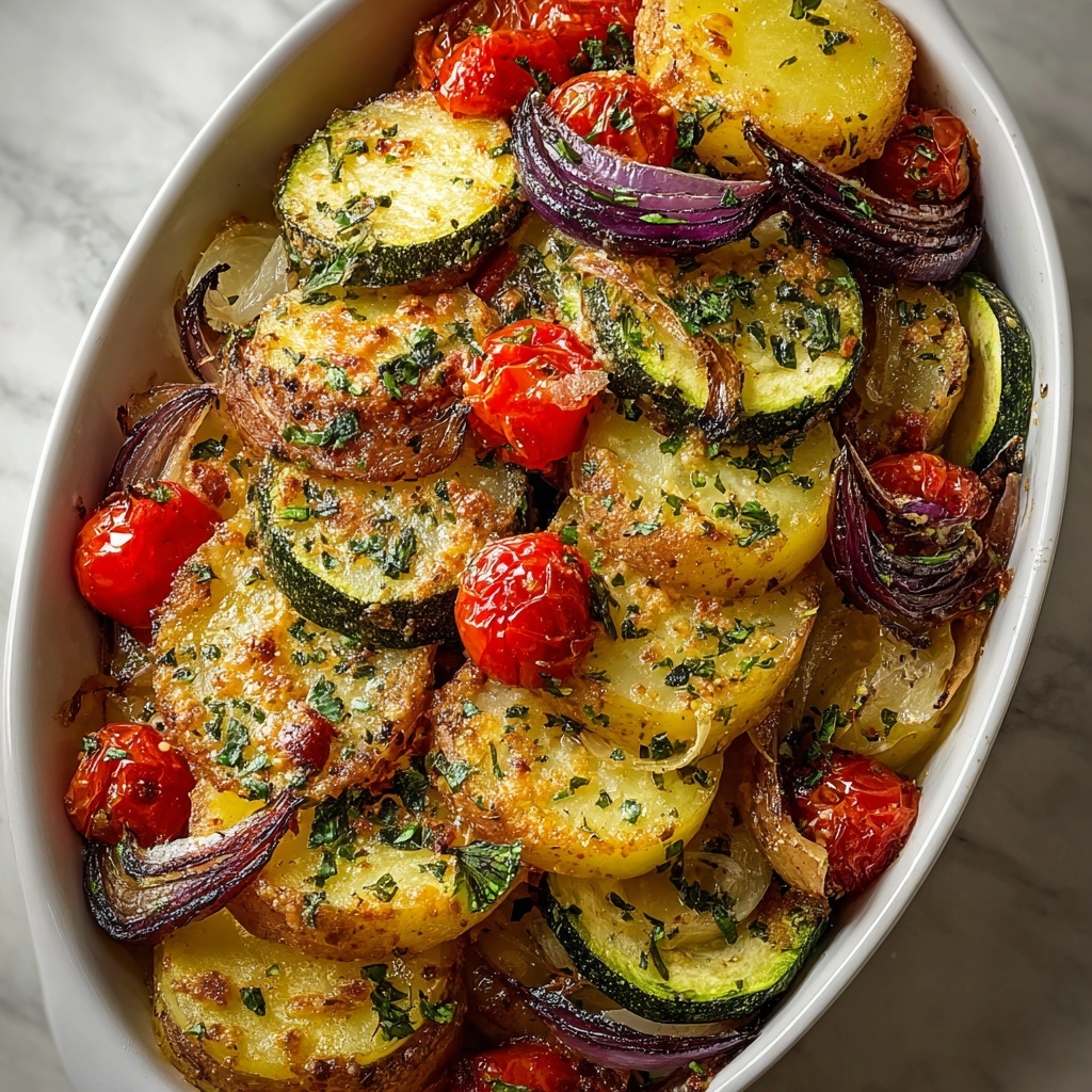 Briam Greek Baked Zucchini and Potatoes Recipe - Recipe Image