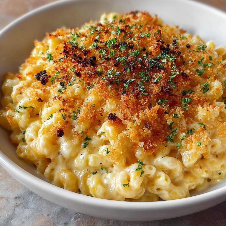 Creamy Baked Mac and Cheese with Crispy Panko Topping Recipe