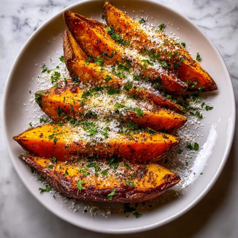 Garlic Parmesan Sweet Potato Wedges Recipe