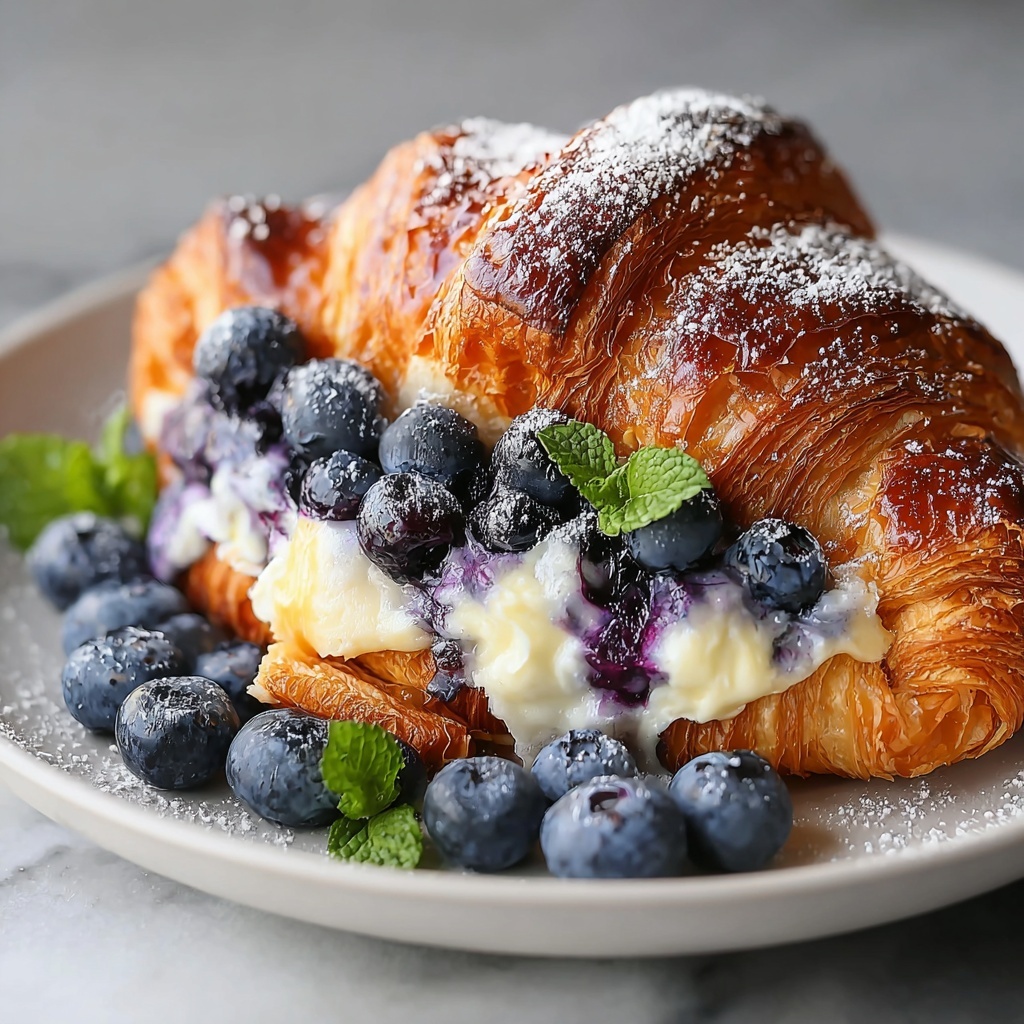 Blueberry Cream Cheese Croissant Casserole Recipe - Recipe Image