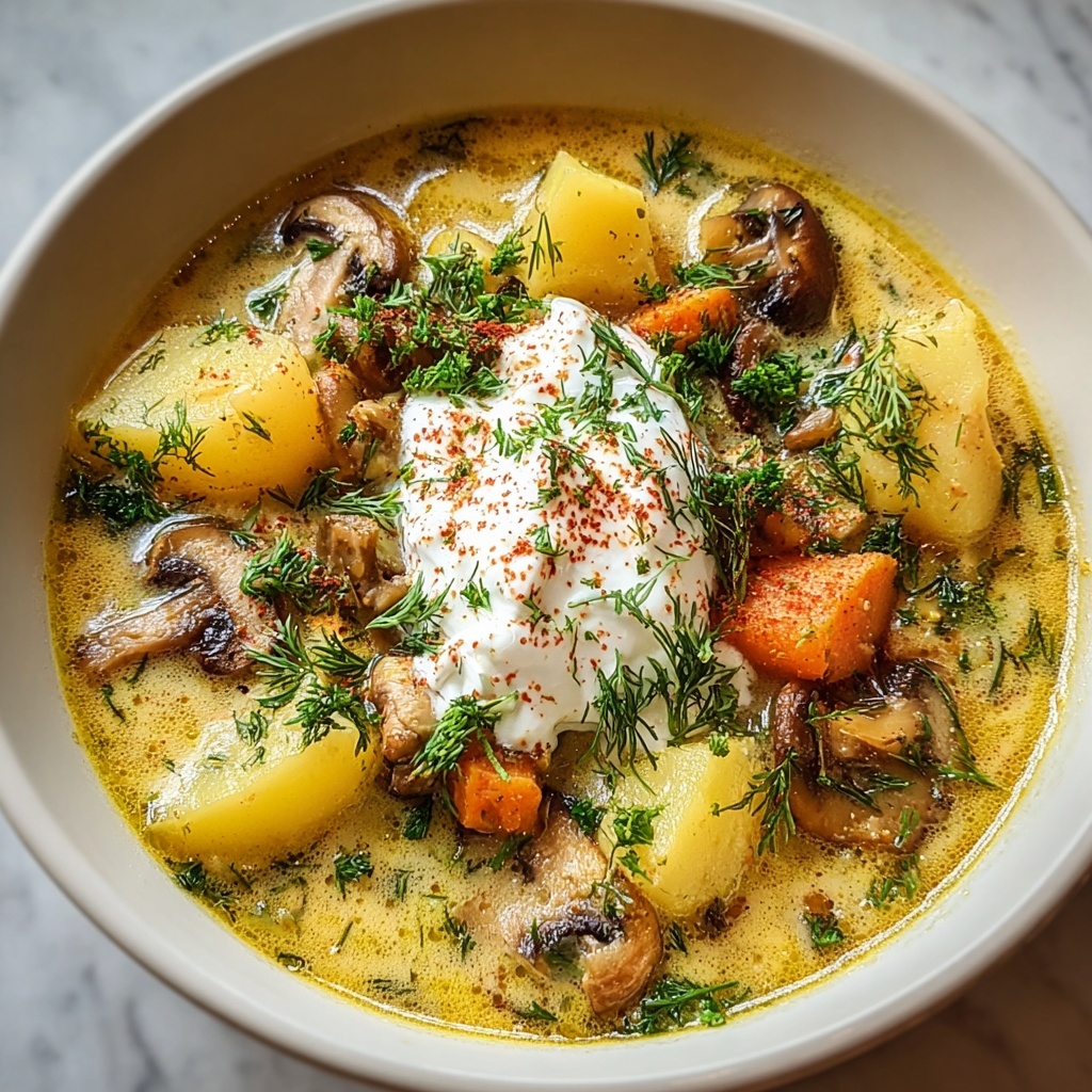 Russian Potato and Mushroom Soup Recipe - Recipe Image