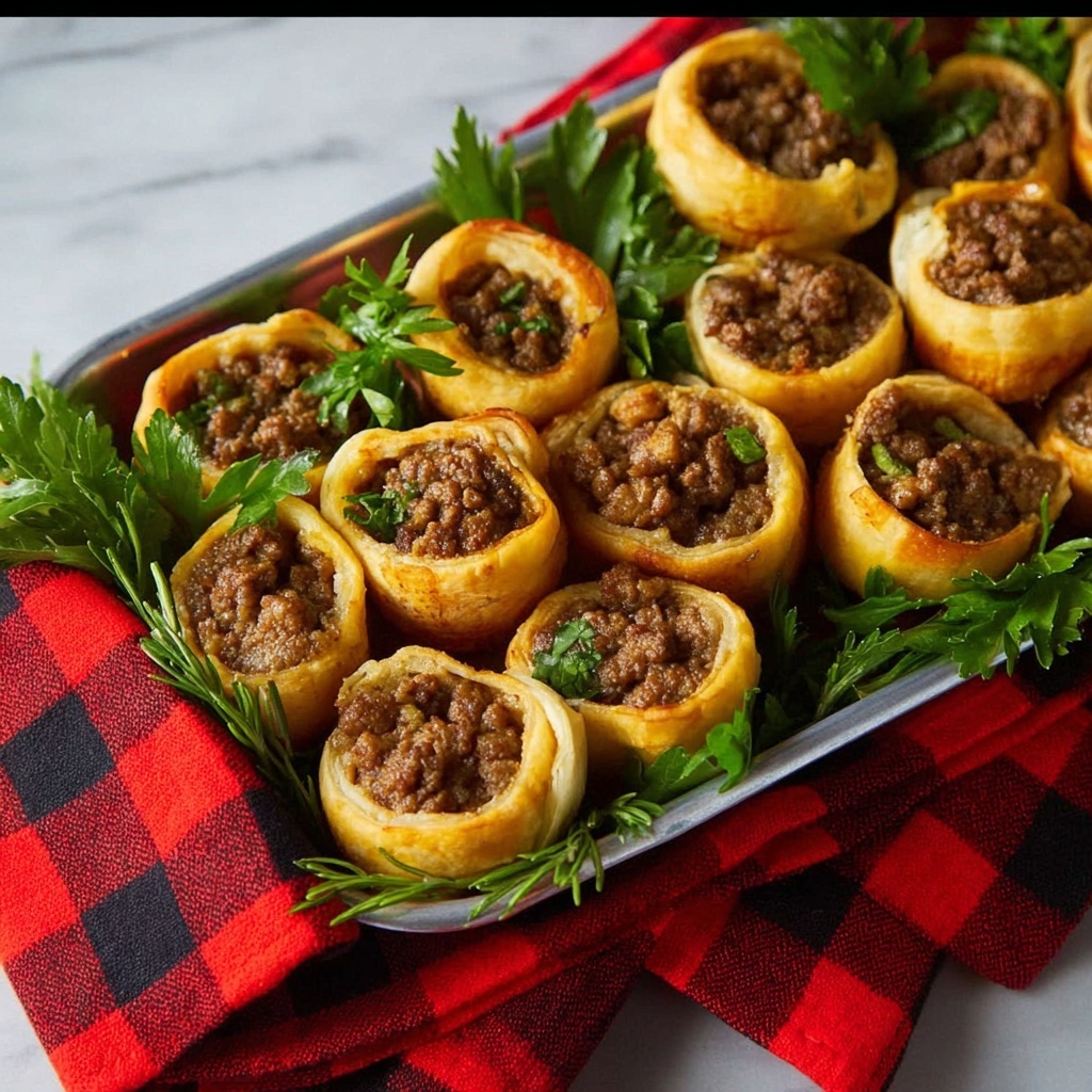 Savory Bacon and Sausage Puff Pastry Rolls Recipe - Recipe Image