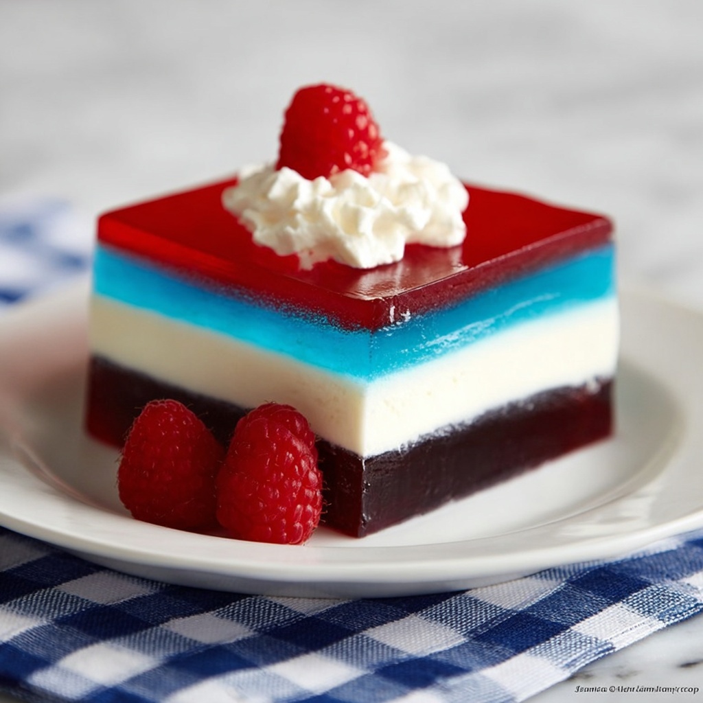 Red, White & Blue Jello Dream Recipe - Recipe Image