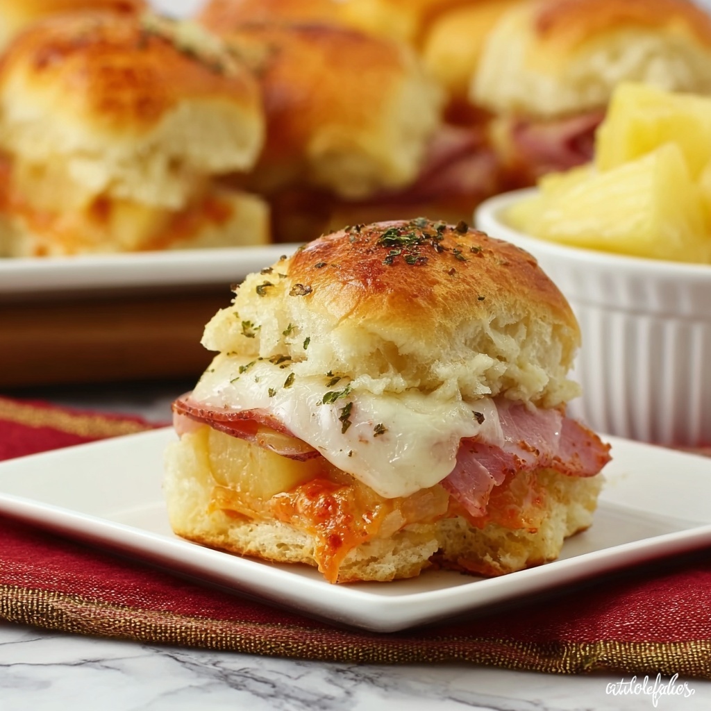 Hawaiian Pizza Sliders Recipe - Recipe Image