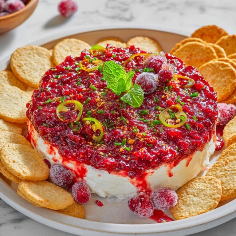 Cranberry Jalapeno Dip with Cream Cheese and Fresh Mint Recipe