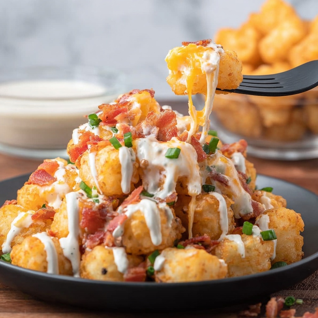 Loaded Tater Tots with Cheddar, Bacon, and Green Onions Recipe - Recipe Image