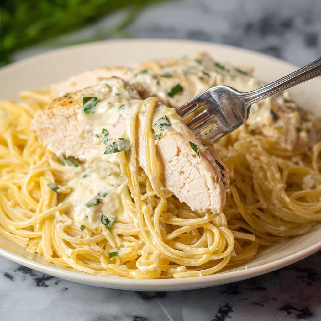 Angel Chicken over Angel Hair Pasta in Creamy Dressing Sauce Recipe - Recipe Image