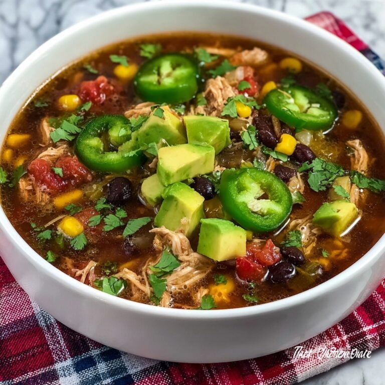 Spicy Chicken and Black Bean Spanish Soup with Lime and Avocado Recipe