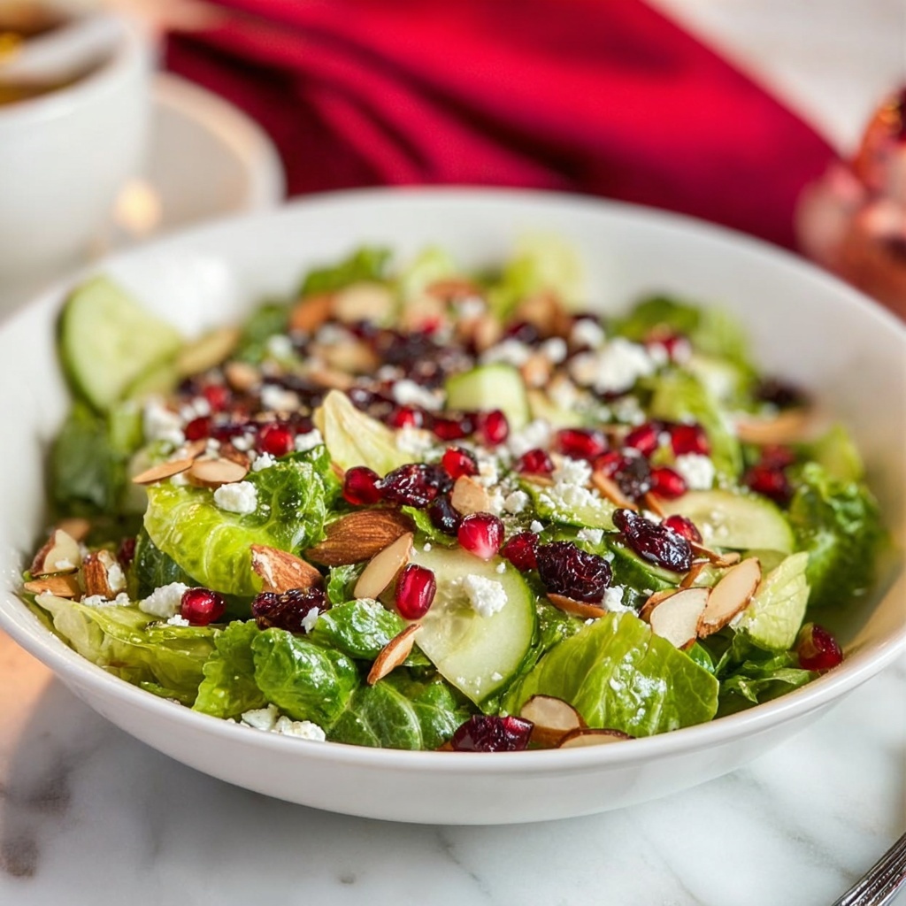 Brussel Sprout Salad with Apple Cranberries and Pomegranate Recipe - Recipe Image