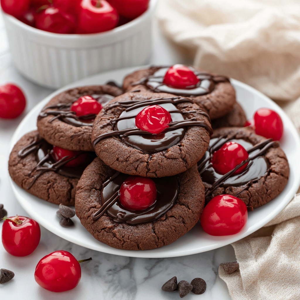 Chocolate Cherry Cookies Recipe - Recipe Image