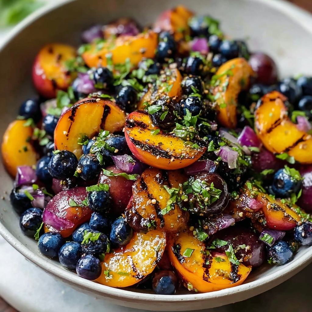 Juicy Grilled Peach Blueberry Salad with Tangy Balsamic Bliss Recipe - Recipe Image