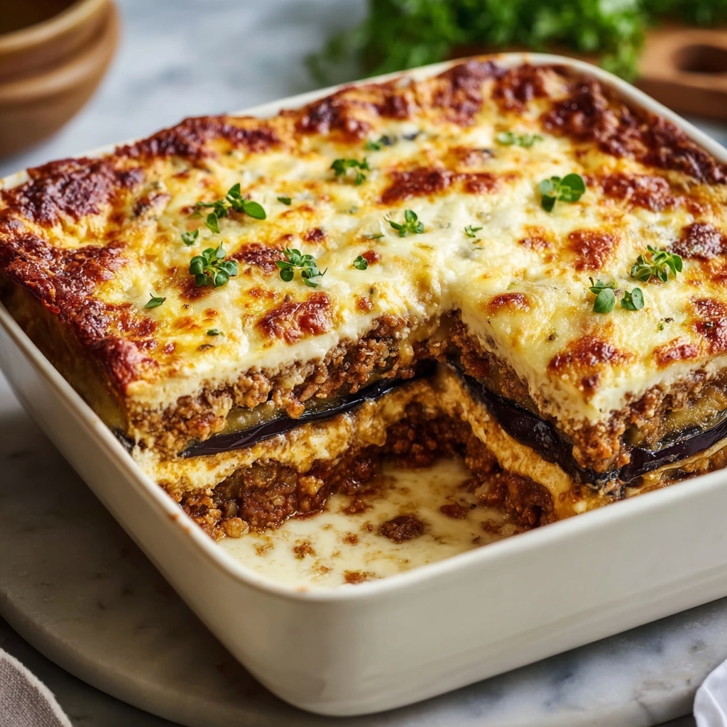 Classic Greek Eggplant Moussaka Recipe - Recipe Image