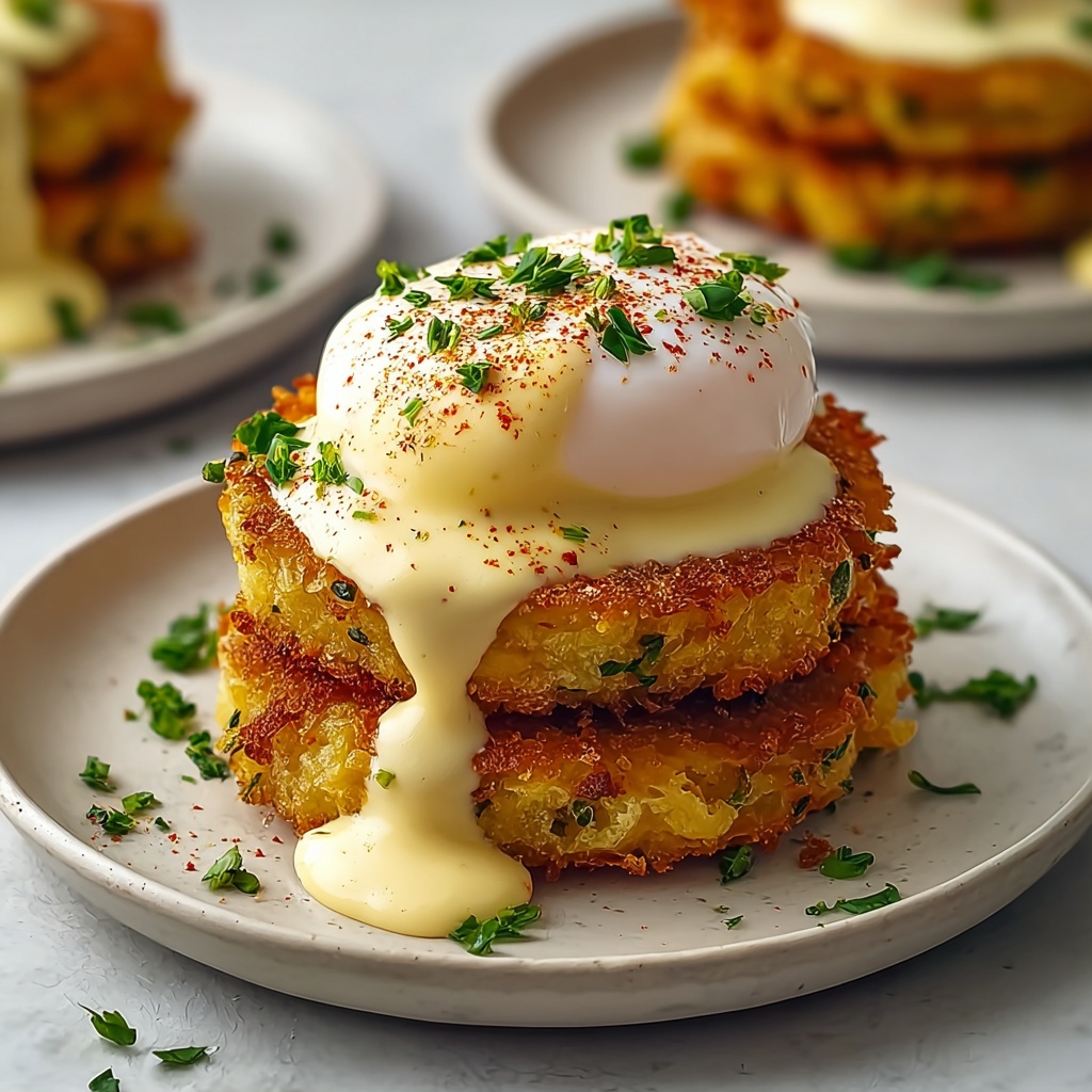 Easy Latke Eggs Benedict for a Cozy Brunch Surprise Recipe - Recipe Image