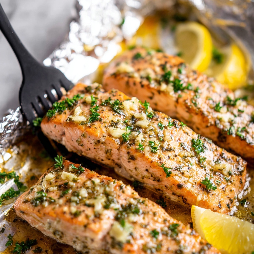 Baked Lemon Garlic Butter Salmon Recipe - Recipe Image