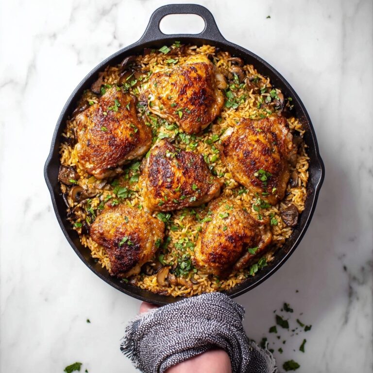 Mushroom Orzo and Chicken Skillet Recipe