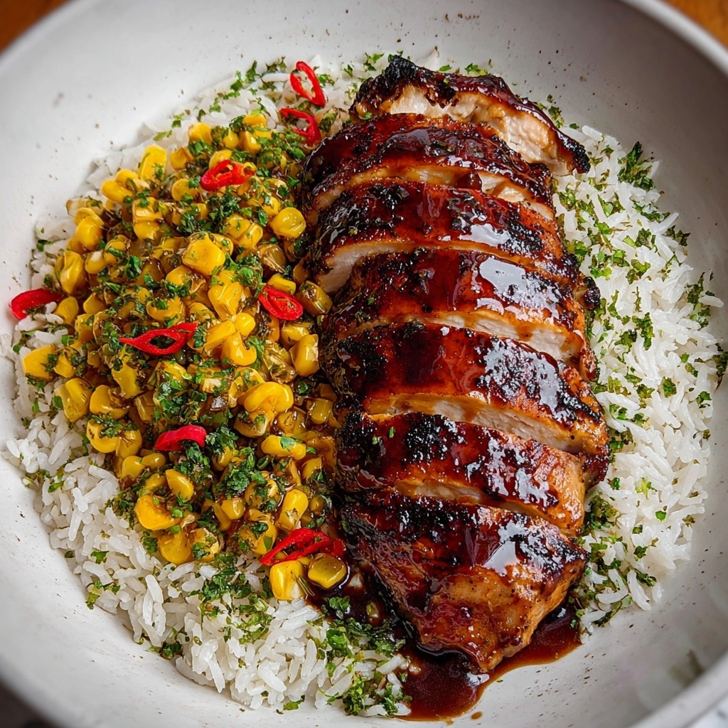 Honey BBQ Chicken Rice Recipe - Recipe Image