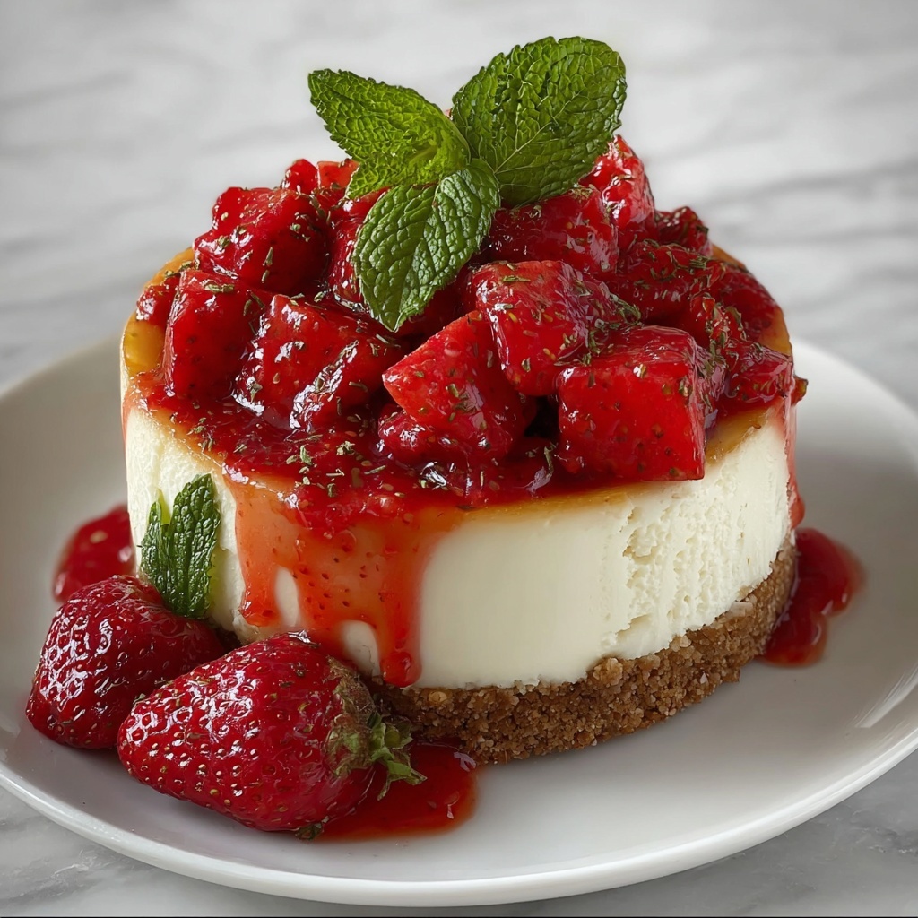 Classic New York-Style Creamy Strawberry Cheesecake Recipe - Recipe Image