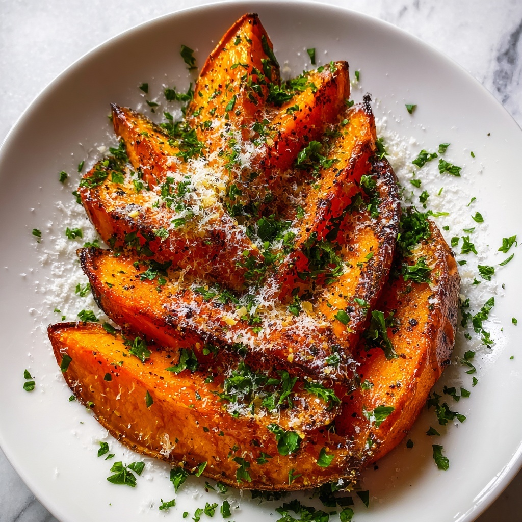 Garlic Parmesan Sweet Potato Wedges Recipe - Recipe Image