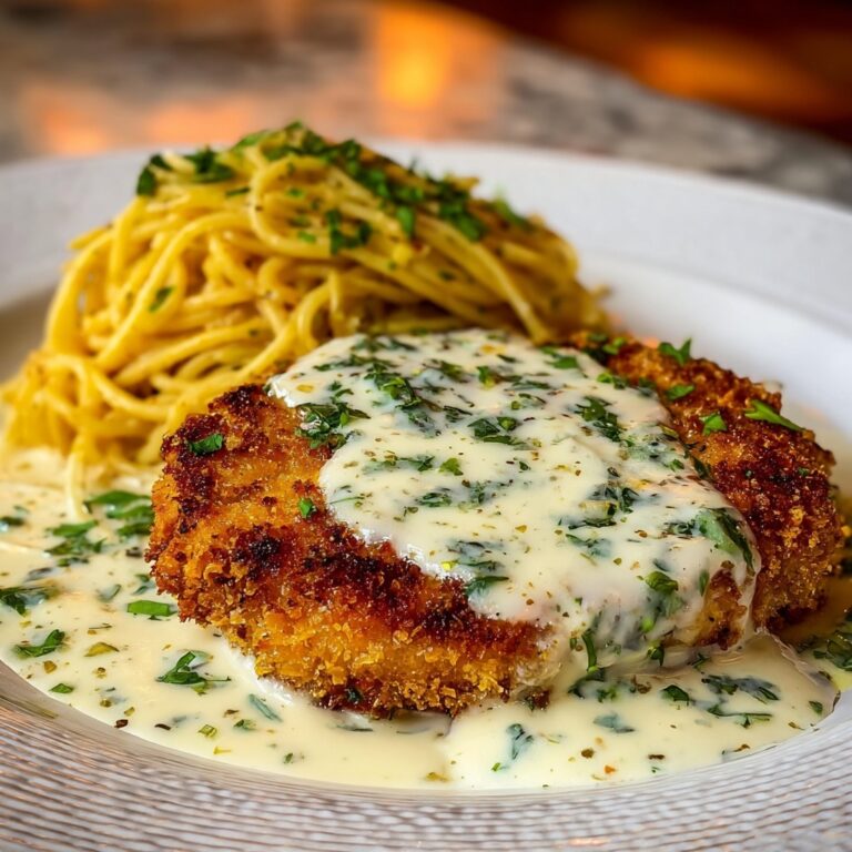 Parmesan Crusted Chicken with Creamy Garlic Sauce Recipe