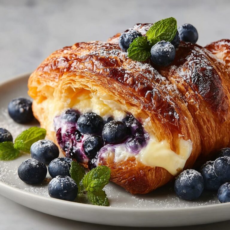Blueberry Cream Cheese Croissant Casserole Recipe