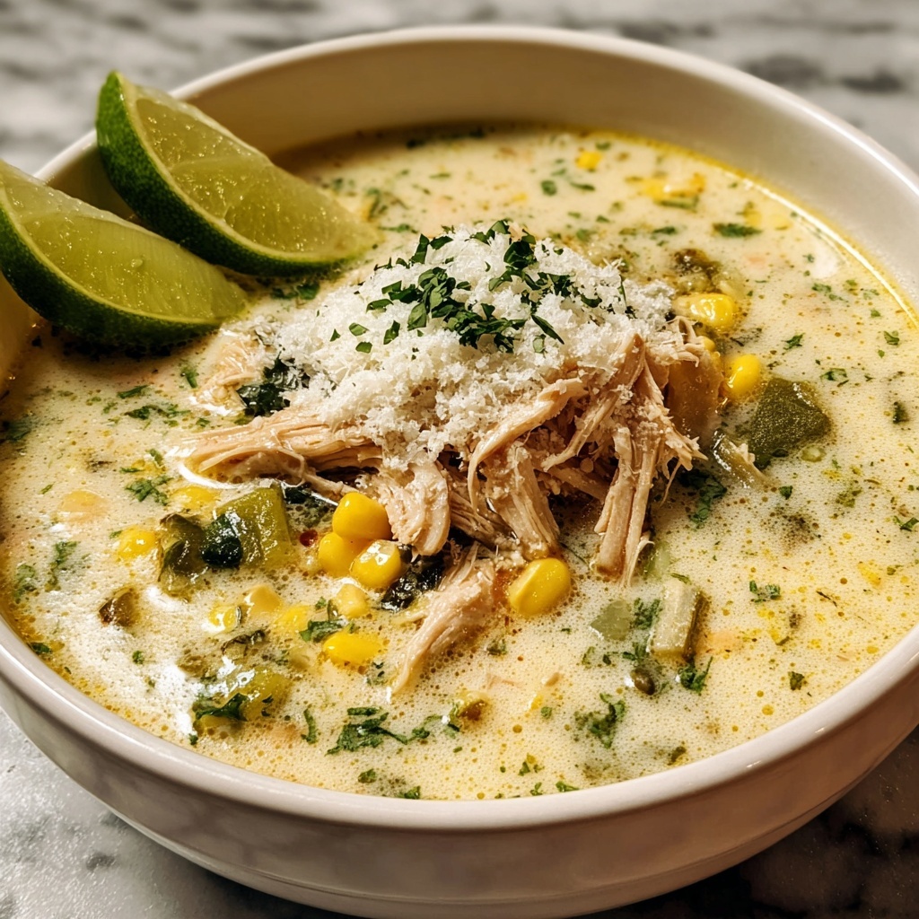 Creamy Chicken Poblano Soup Recipe - Recipe Image