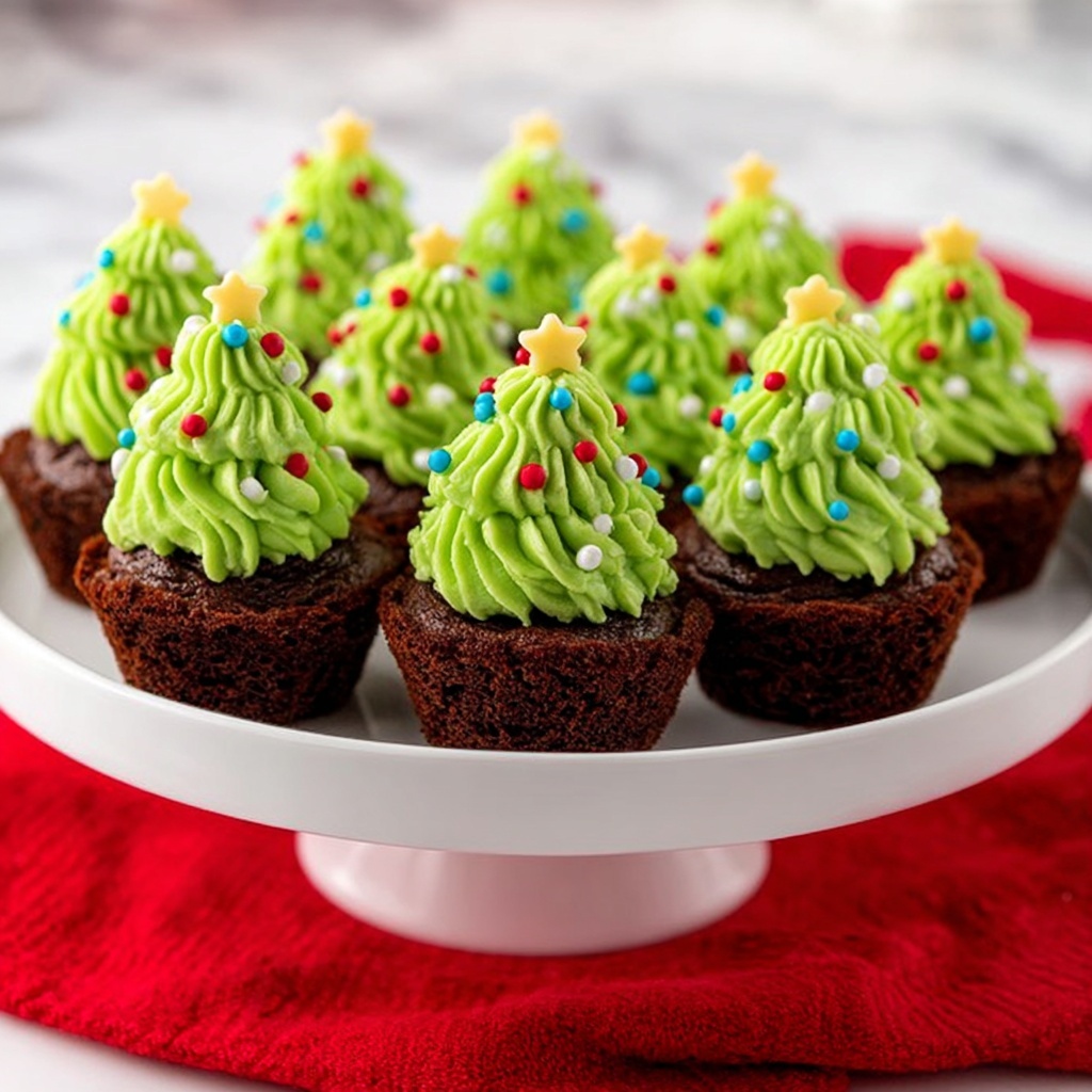 Christmas Tree Brownie Bites Recipe - Recipe Image