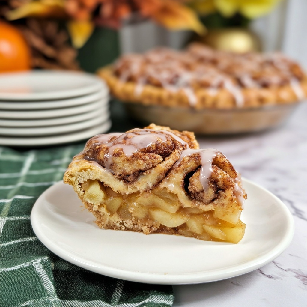 Cinnamon Roll Apple Pie Recipe - Recipe Image
