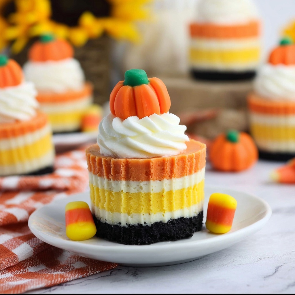 Mini Candy Corn Cheesecake Recipe - Recipe Image