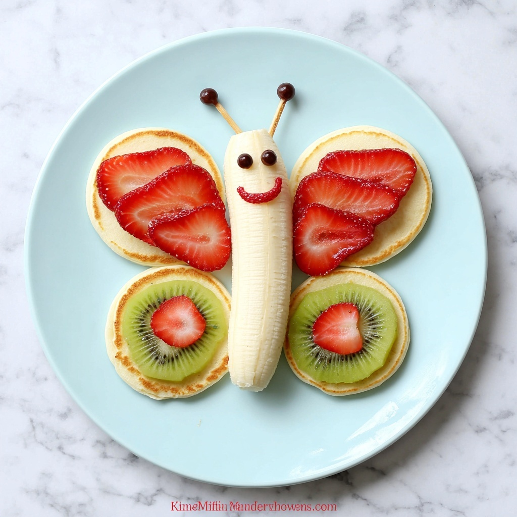 Butterfly Pancakes with Fresh Fruit Toppings Recipe - Recipe Image