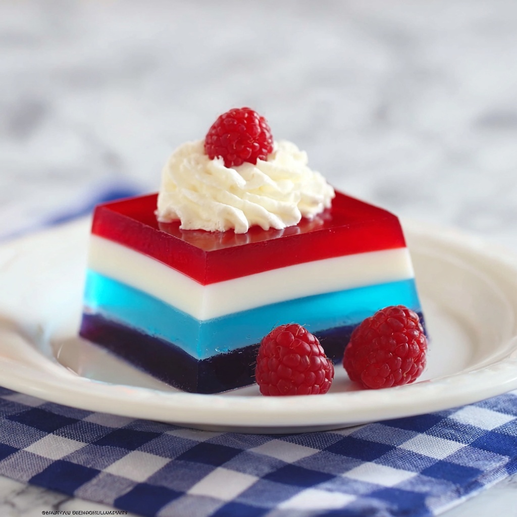 Red, White & Blue Jello Dream Recipe - Recipe Image